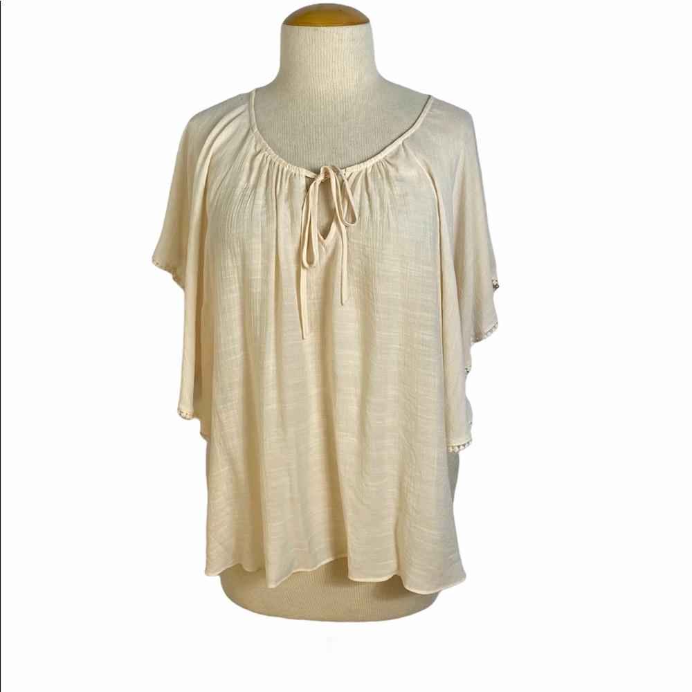 Jannie & Marlis 3X Cream BoHo top
